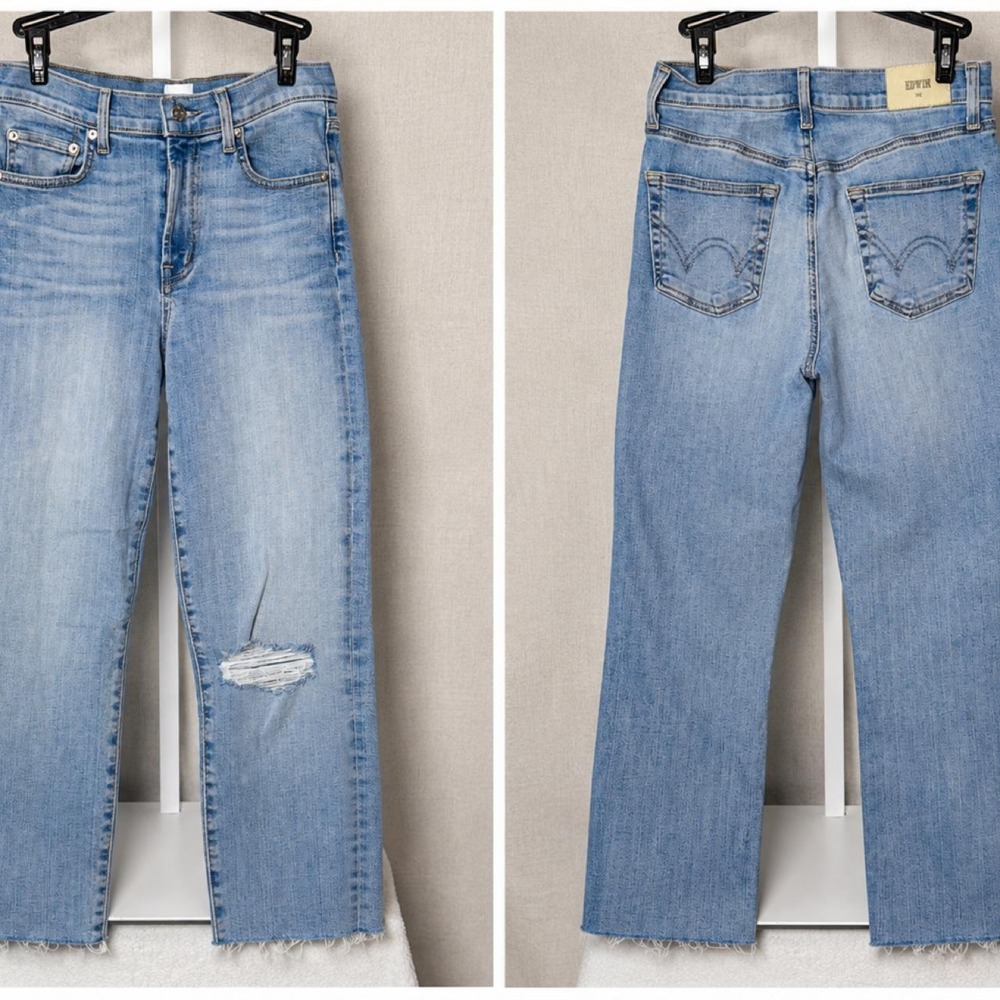 EDWIN Light Wash Distressed Raw Hem Jeans Size 25